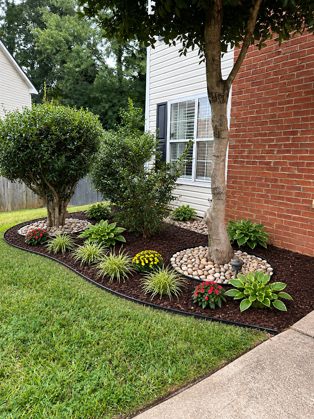 Landscaping project after completion